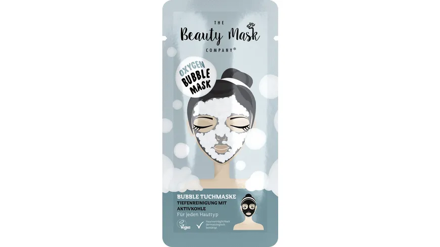The Beauty Mask Company Bubble Tuchmaske Aktivkohle Oxygen