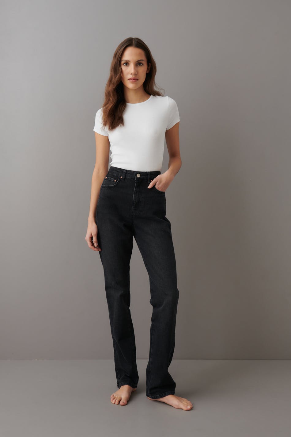 High straight jeans