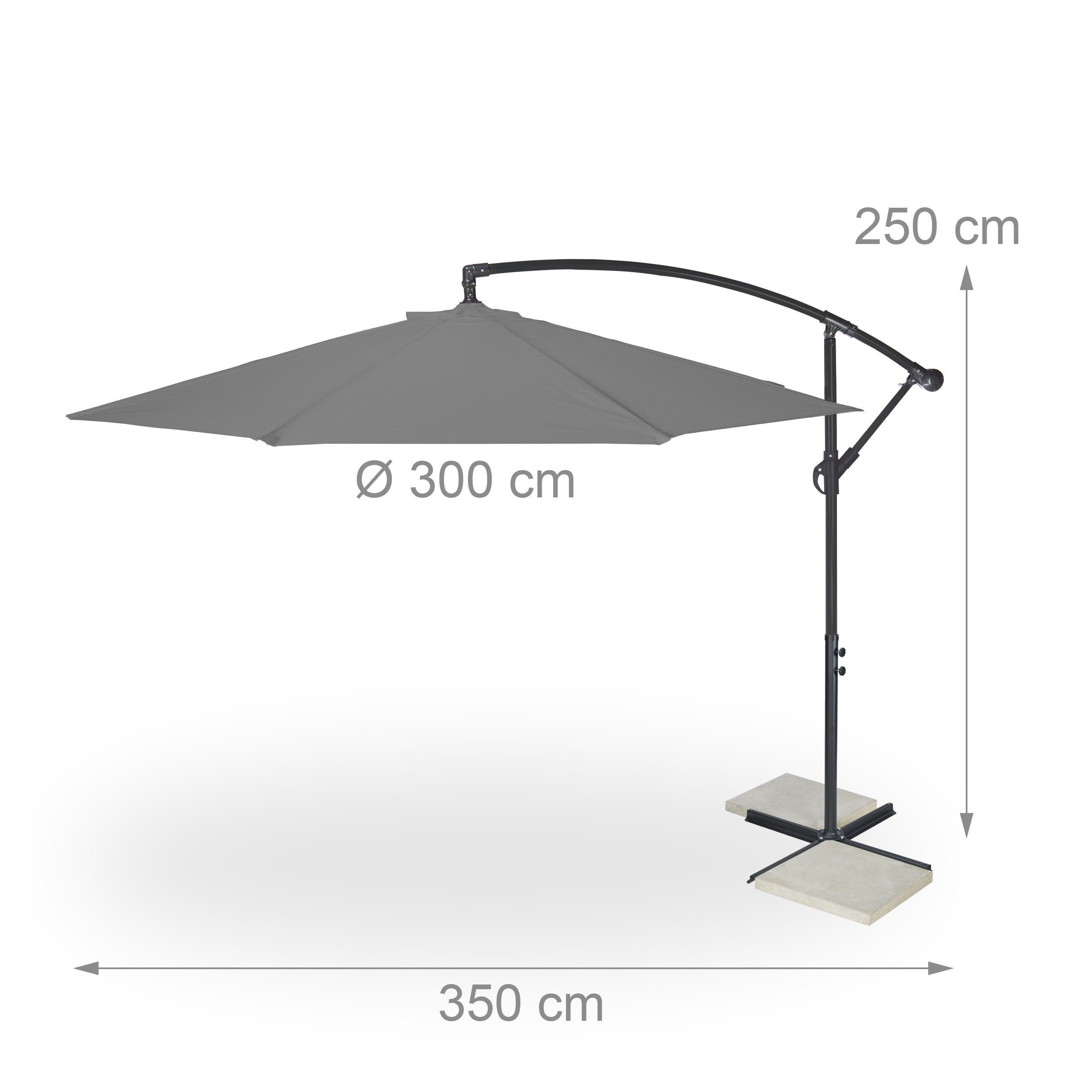 relaxdays Ampelschirm Ampelschirm D: 300 cm