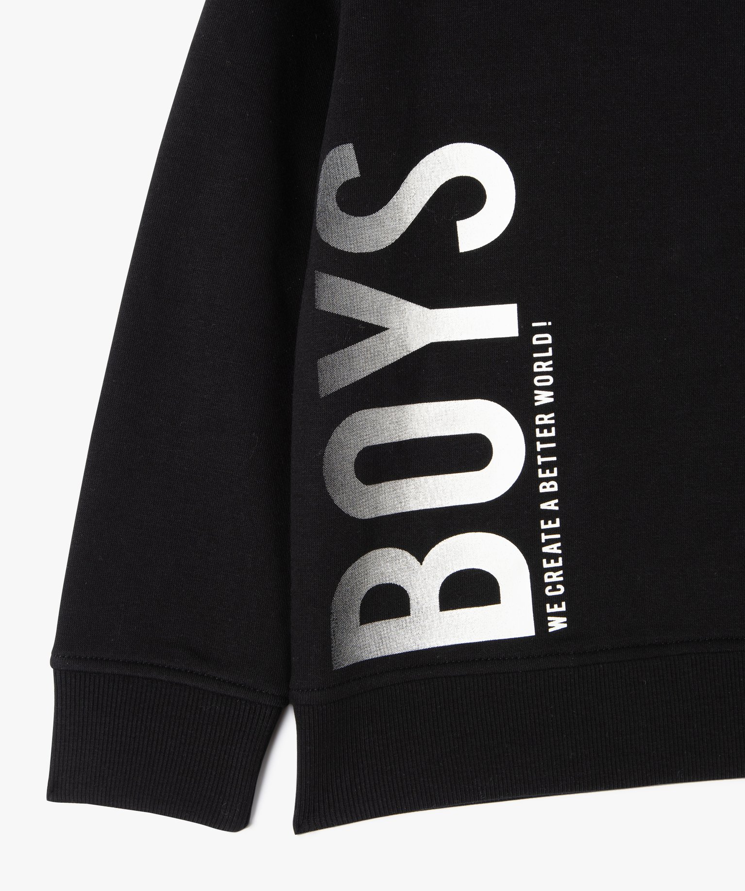 Sweat à col rond avec intérieur molletonné Garçon noir | GEMO