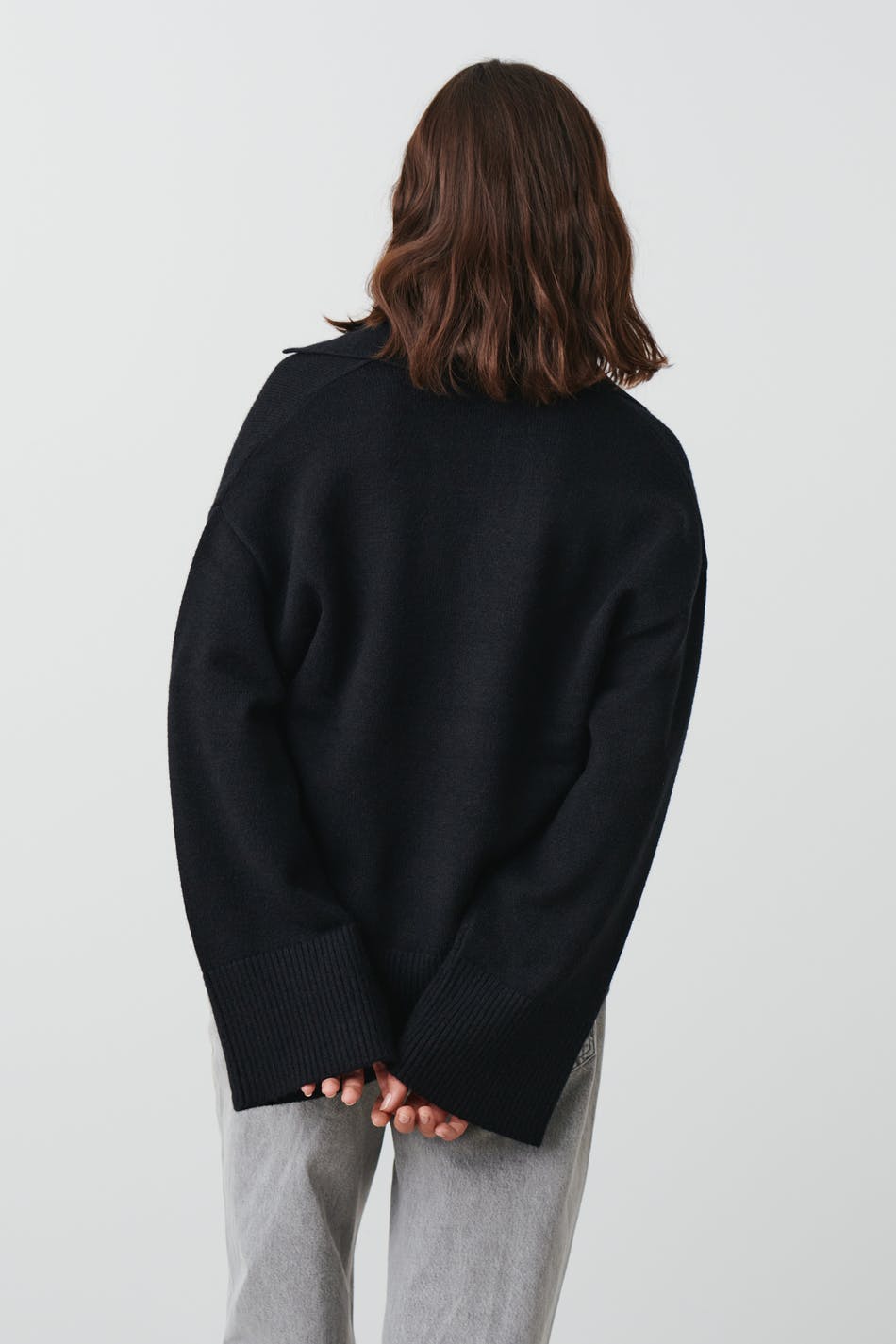 Knitted polo sweater