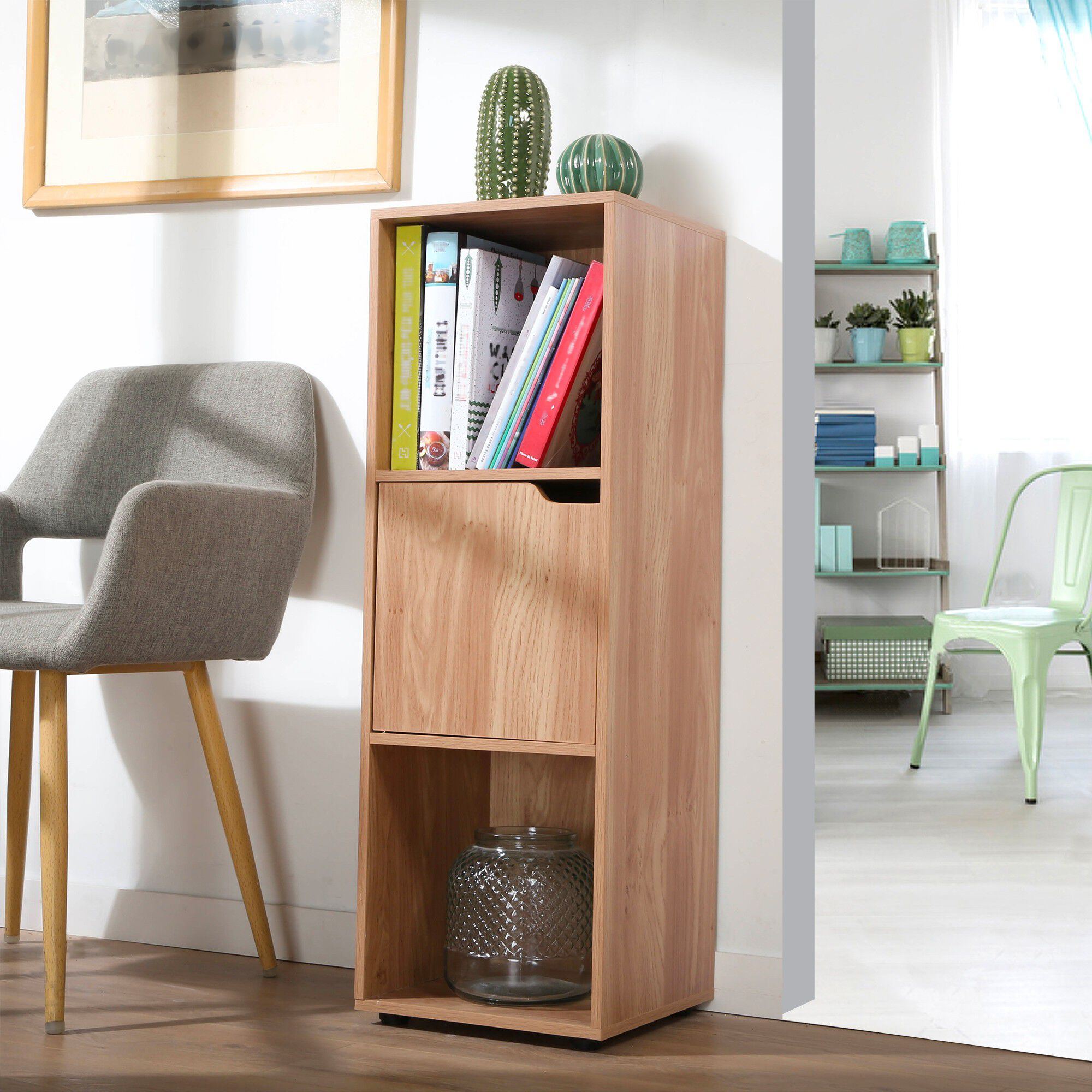 Meuble de rangement STAVRA – 3 cases 1 porte