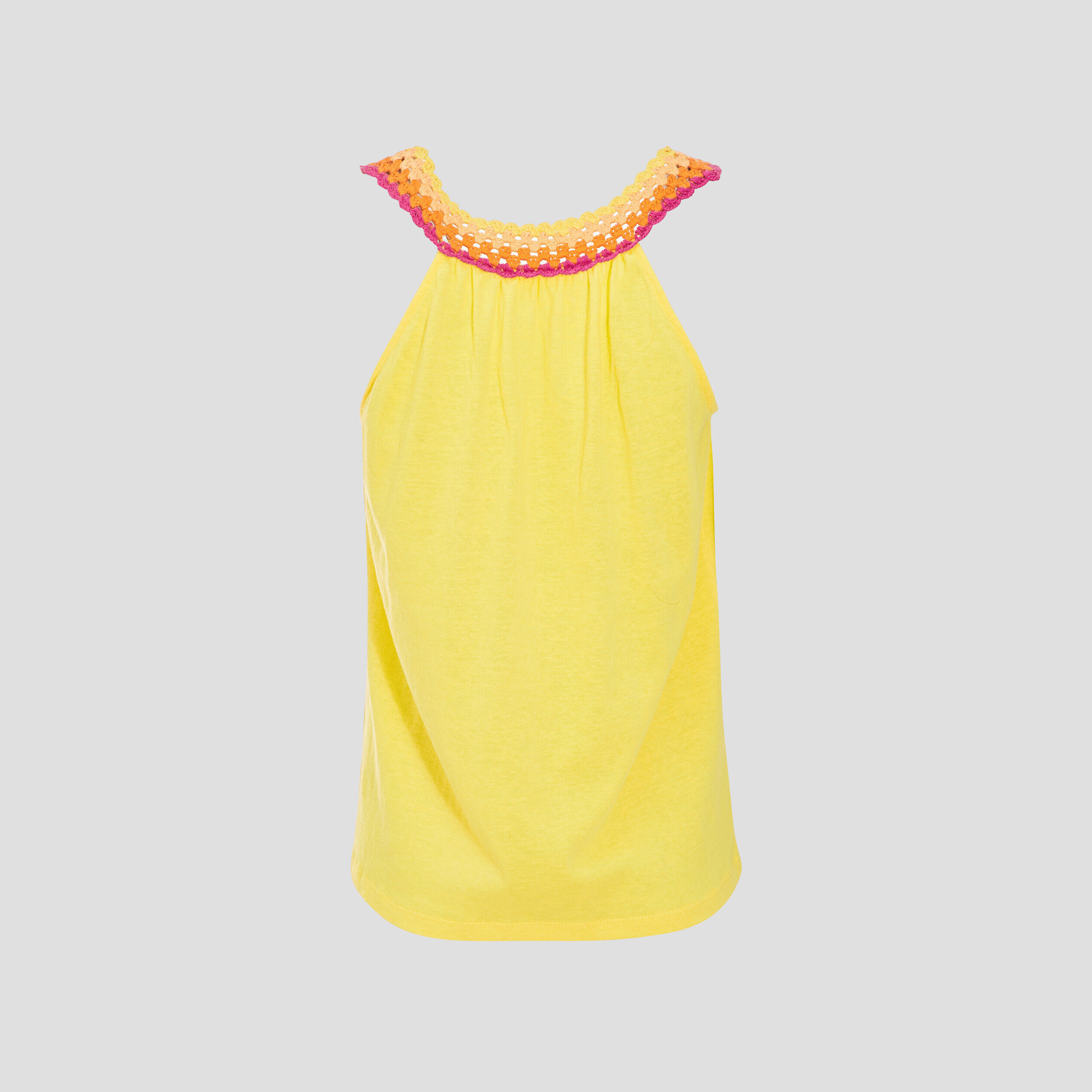 Débardeur col macramé jaune or femme | Cache Cache
