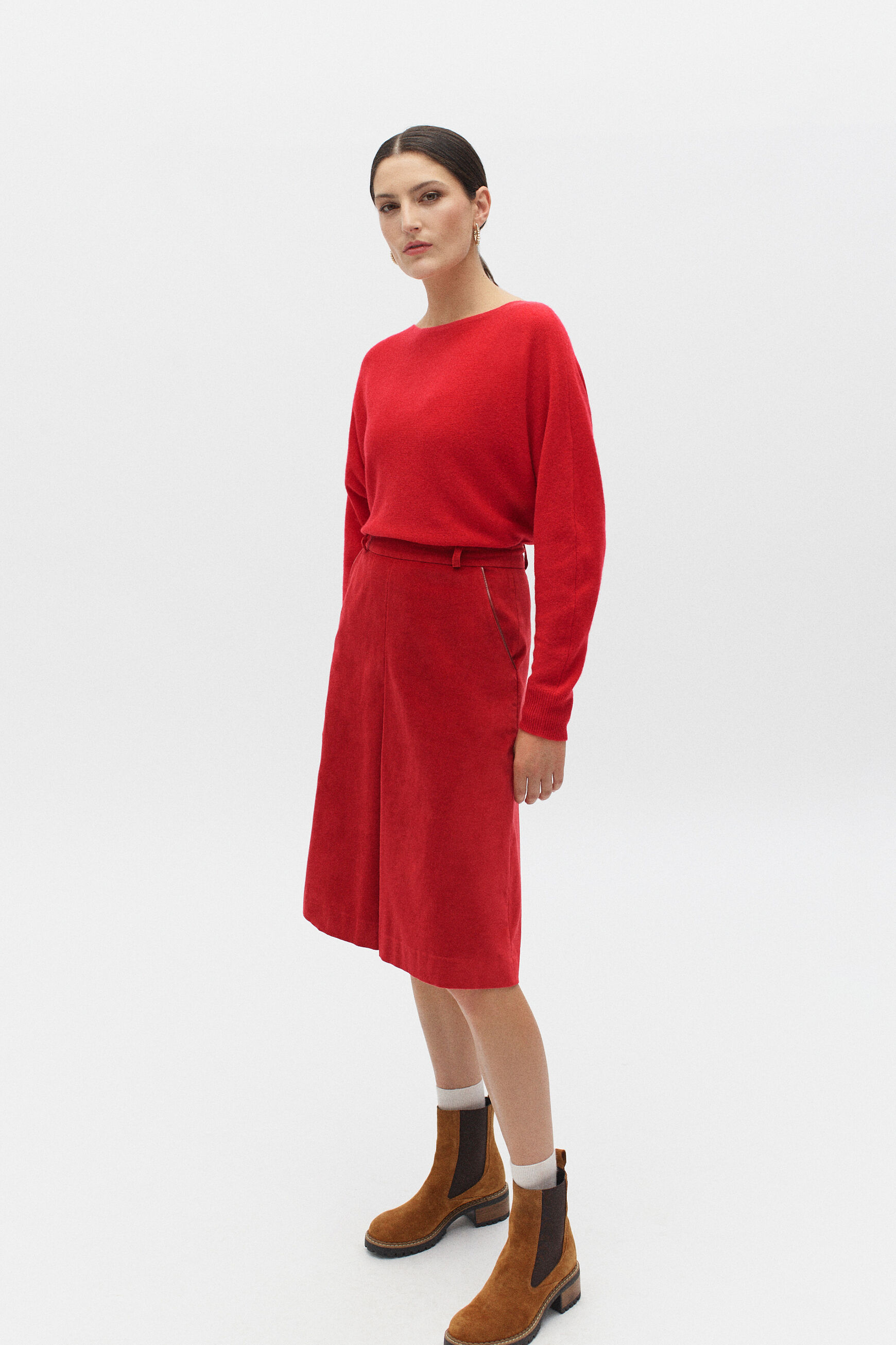 pull marie 100% cachemire rouge femme