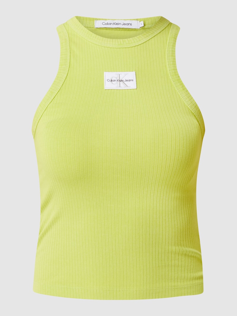 Crop Top mit Rippenstruktur  in hellgelb