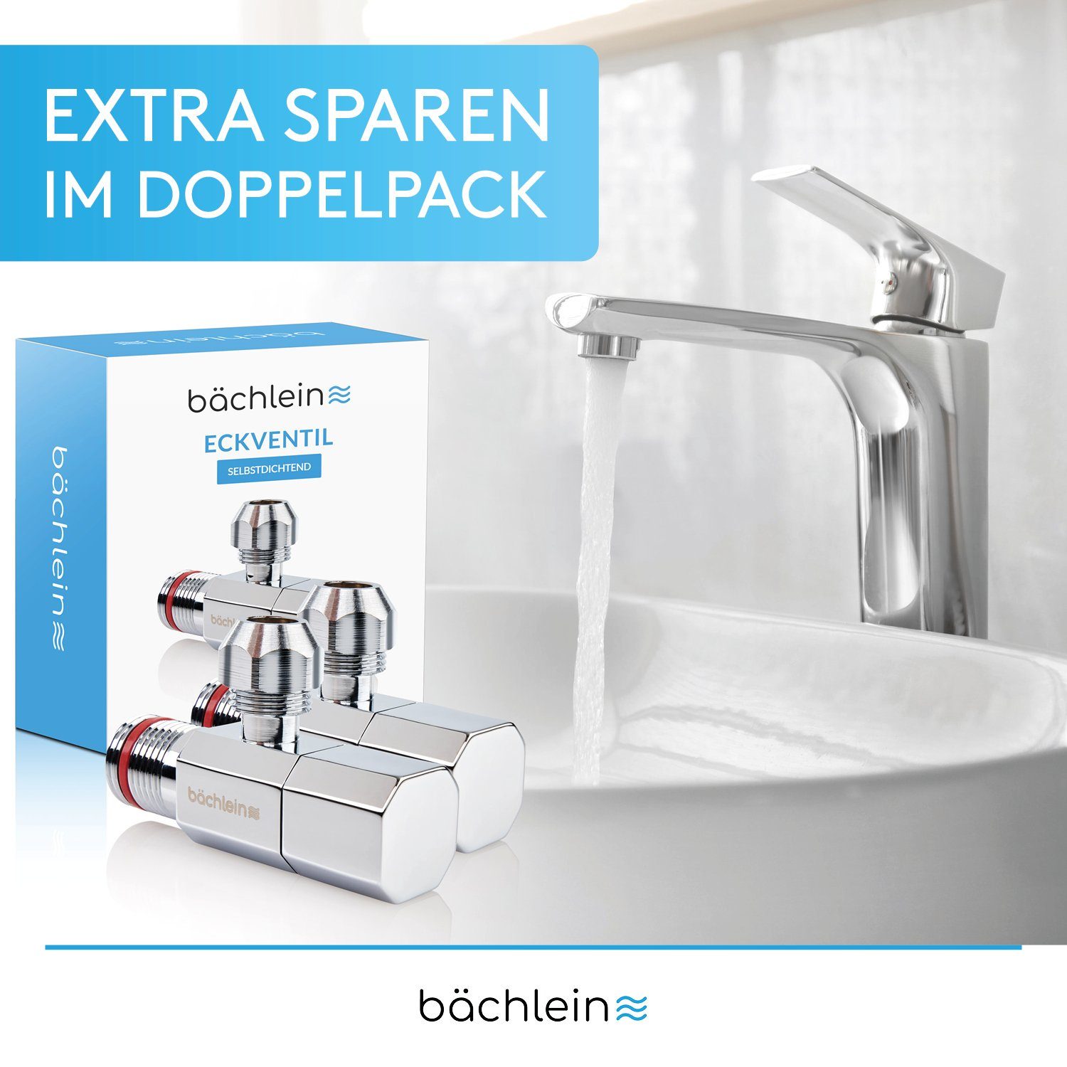 Bächlein Eckventil Eckventil 2er-Set mit Schraub- oder Schnellverschluss, (2-er Set)