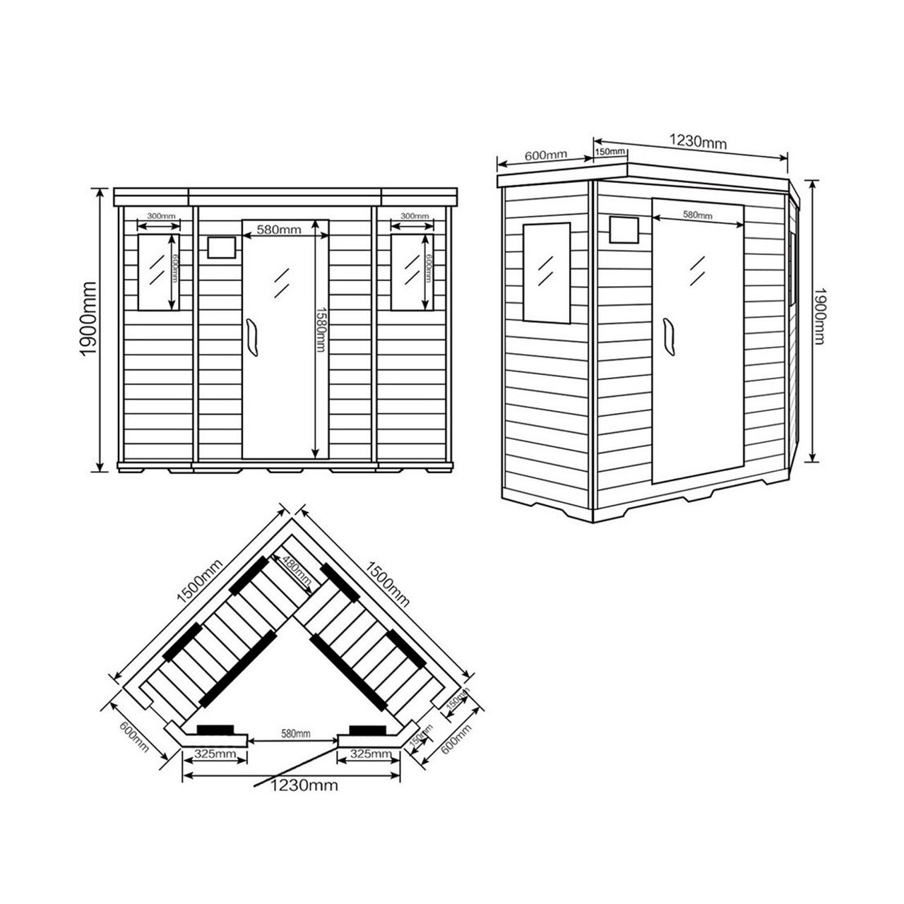 Home Deluxe Infrarotsauna REDSUN XXL - 150 x 150 cm