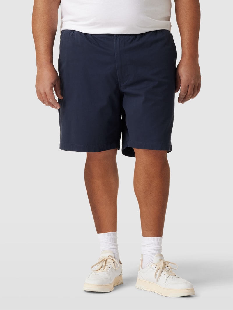 PLUS SIZE Bermuda mit Label-Stitching Modell 'PREPSTERS' in marineblau