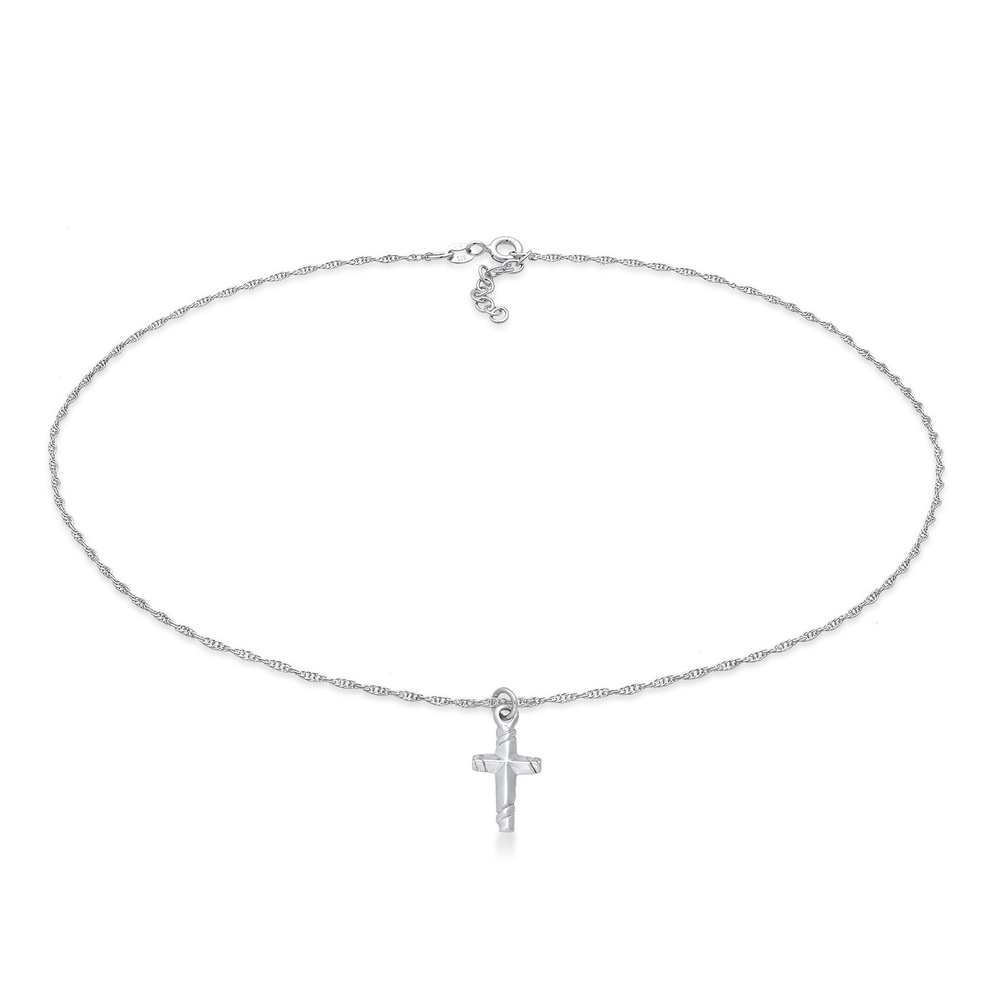 Elli Elli Collier Pendentif femme choker croix moderne en argent sterling 925 collier