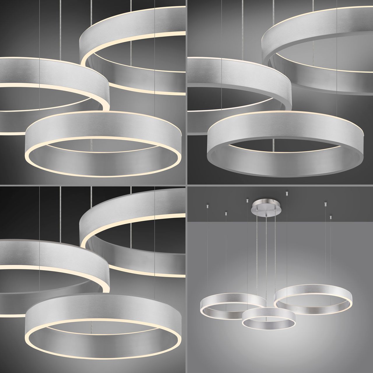 Paul Neuhaus LED Pendelleuchte SCULLI, CCT, dimmbar, separat schaltbar, Stahl