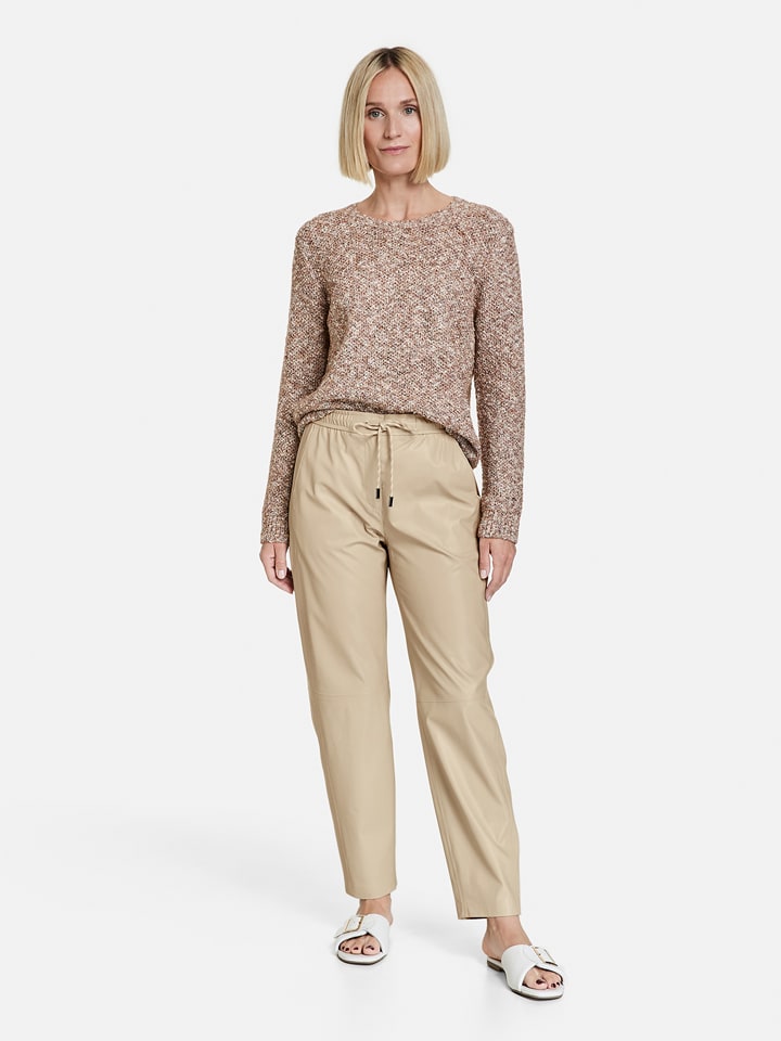 Gerry Weber Kunstlederhose in Beige günstig kaufen