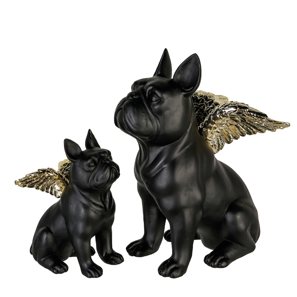 Figur Bulldog Flying Bulli schwarz/