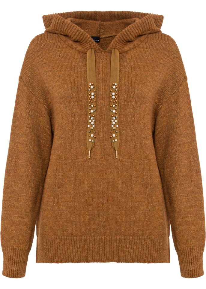 Strickpullover mit Kapuze