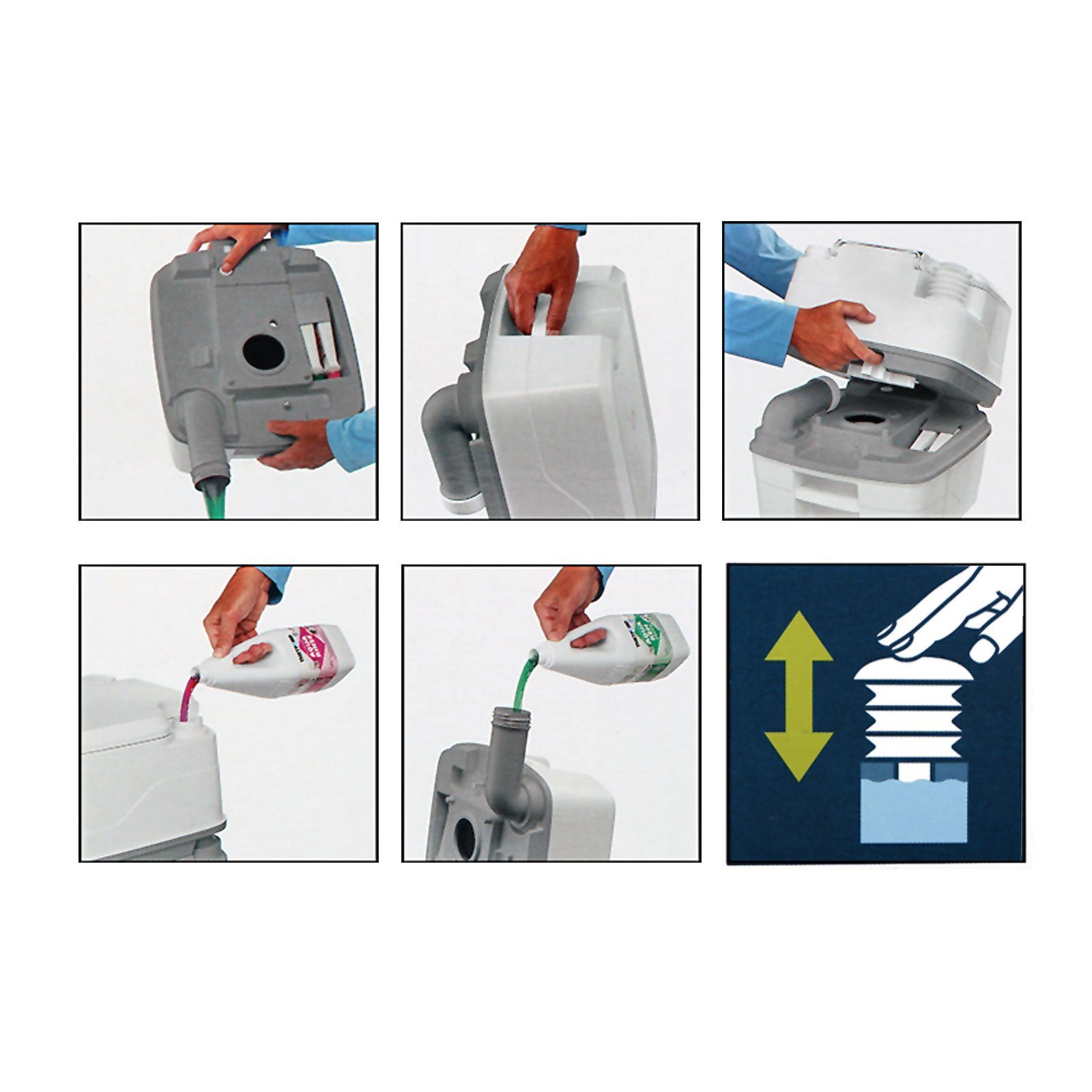 THETFORD Campingtoilette Thetford Porta Potti 335 Campingtoilette 10l Tank für VW T4, T5, T6, T6.1