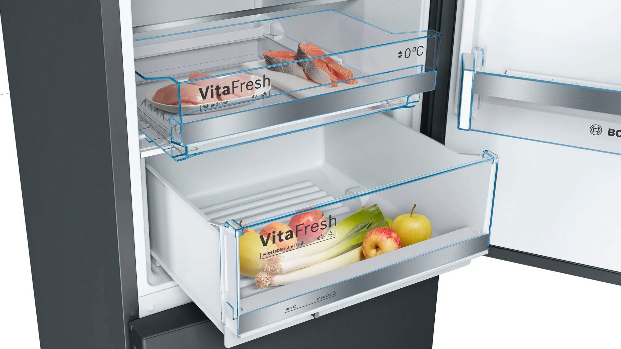 BOSCH Kühl-/Gefrierkombination Serie 6 KGE398XBA, 201 cm hoch, 60 cm breit