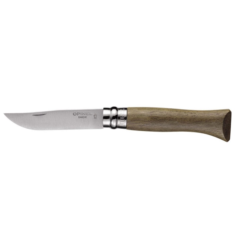 Messer - Opinel n.6 Traditionelle Edelstahl Walnuss Version. (Opinel Inox).