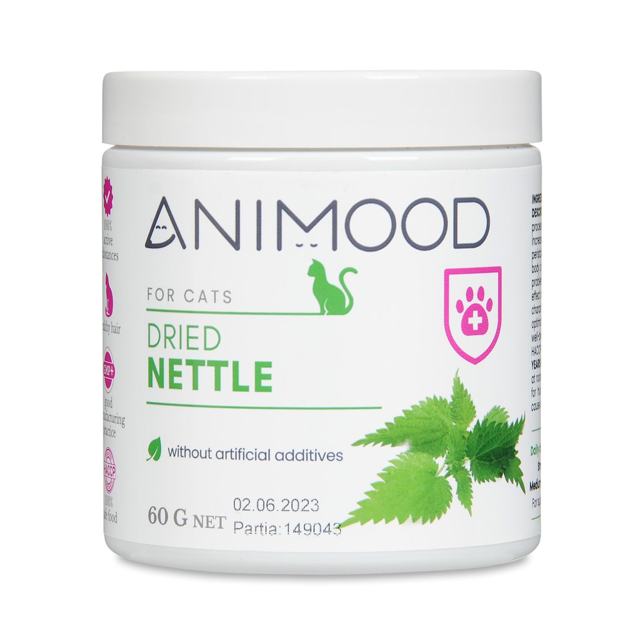 Animood Getrocknete Brennnessel für Katzen - Ergänzung 60g