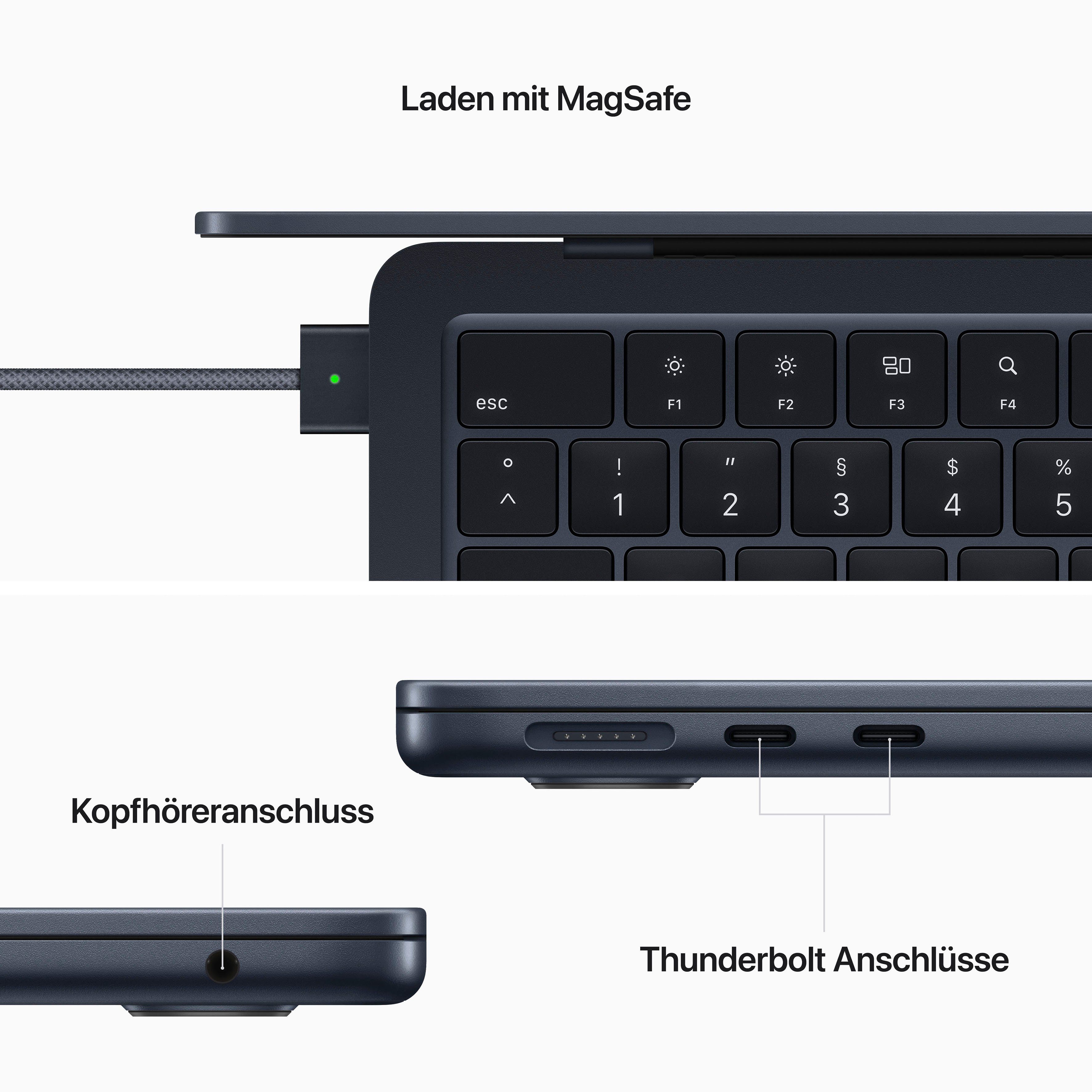 Apple MacBook Air Notebook (34,46 cm/13,6 Zoll, Apple M2, 8-Core GPU, 256 GB SSD)