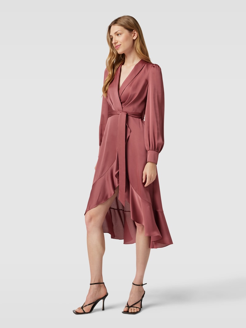 Cocktailkleid mit V-Ausschnitt in rostrot
