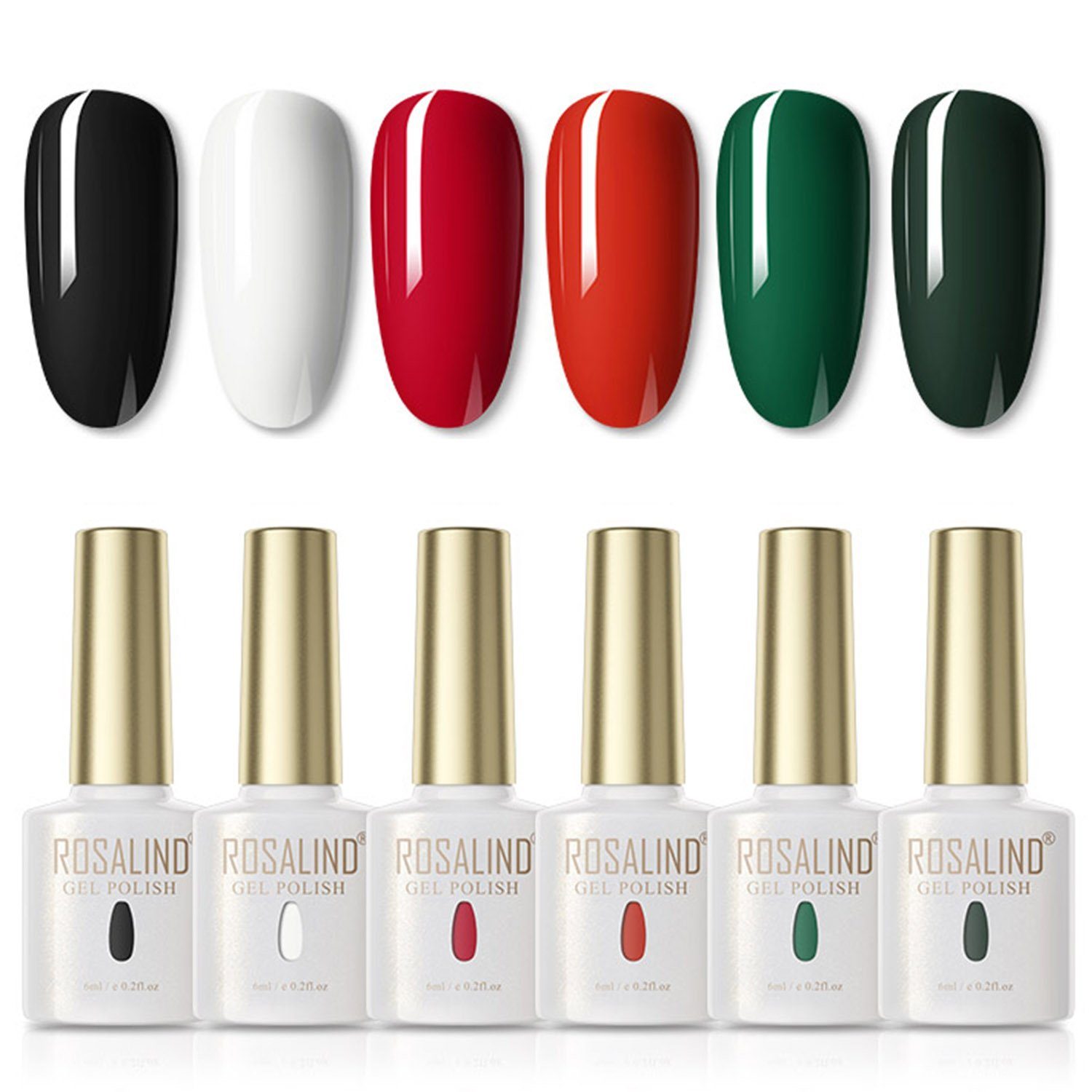 Scheiffy Nagellack-Set 6 Farben Gel Nagellack Set,Glitter Mehrfarbig,6 ml Nagelgel