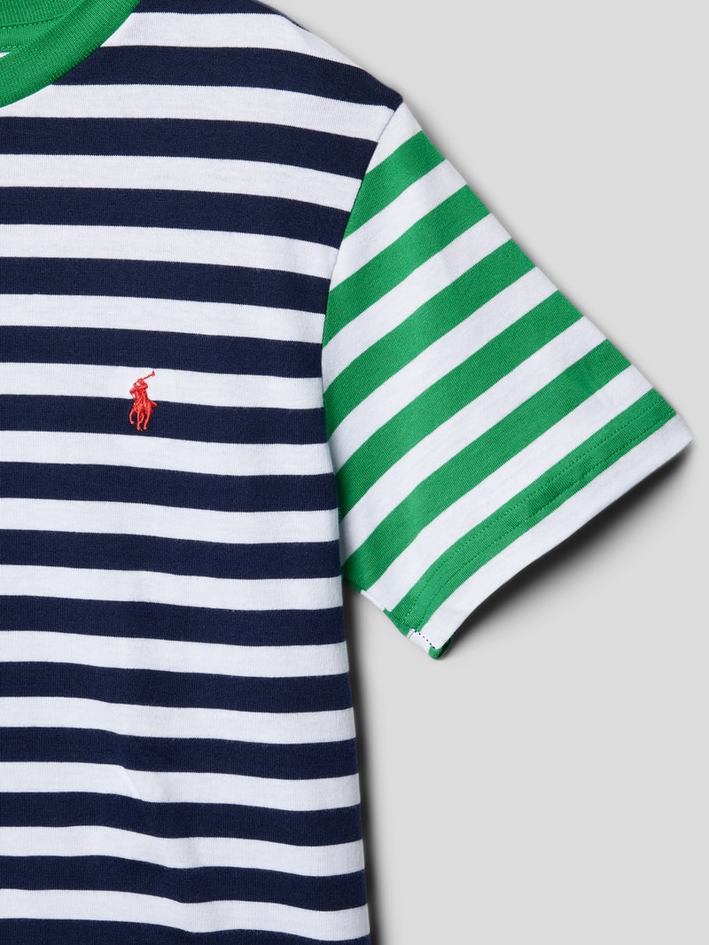 T-Shirt mit Streifenmuster in marineblau