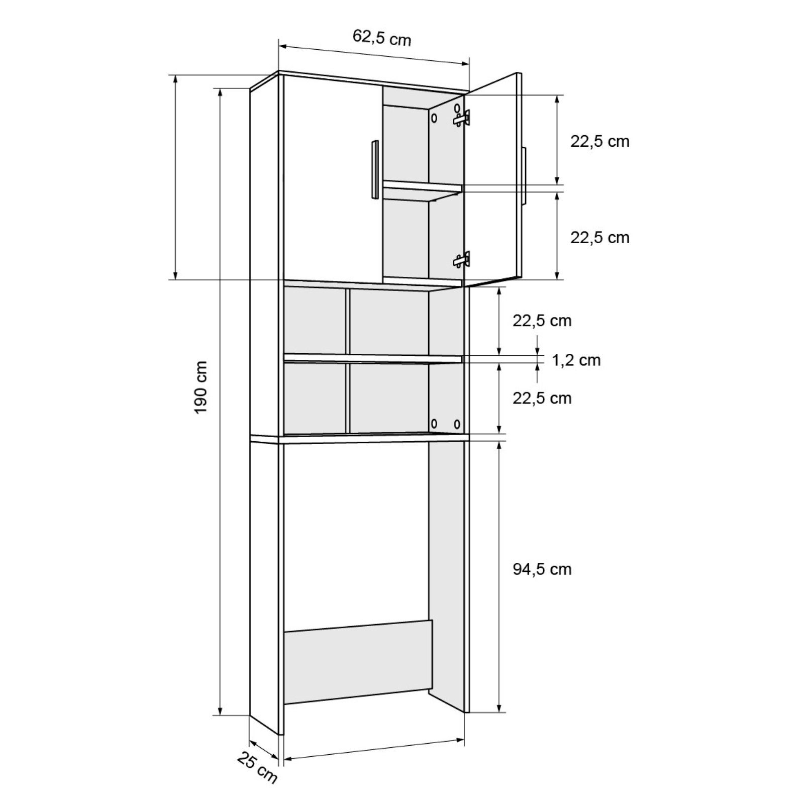HAGO Waschmaschinenumbauschrank Waschmaschinenschrank Schrank Waschturm HWR Waschmaschine Trockner