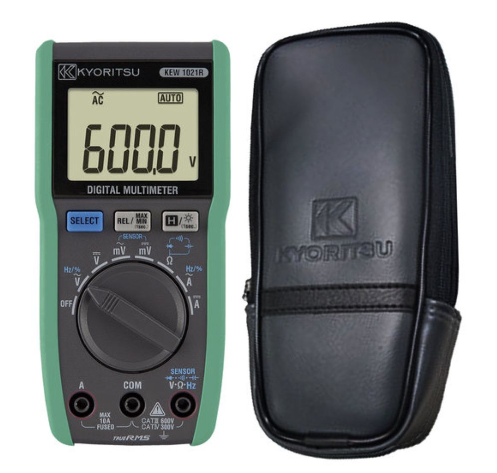 Kyoritsu 01021R080A Digital TRMS Multimeter, supplied with carrying case