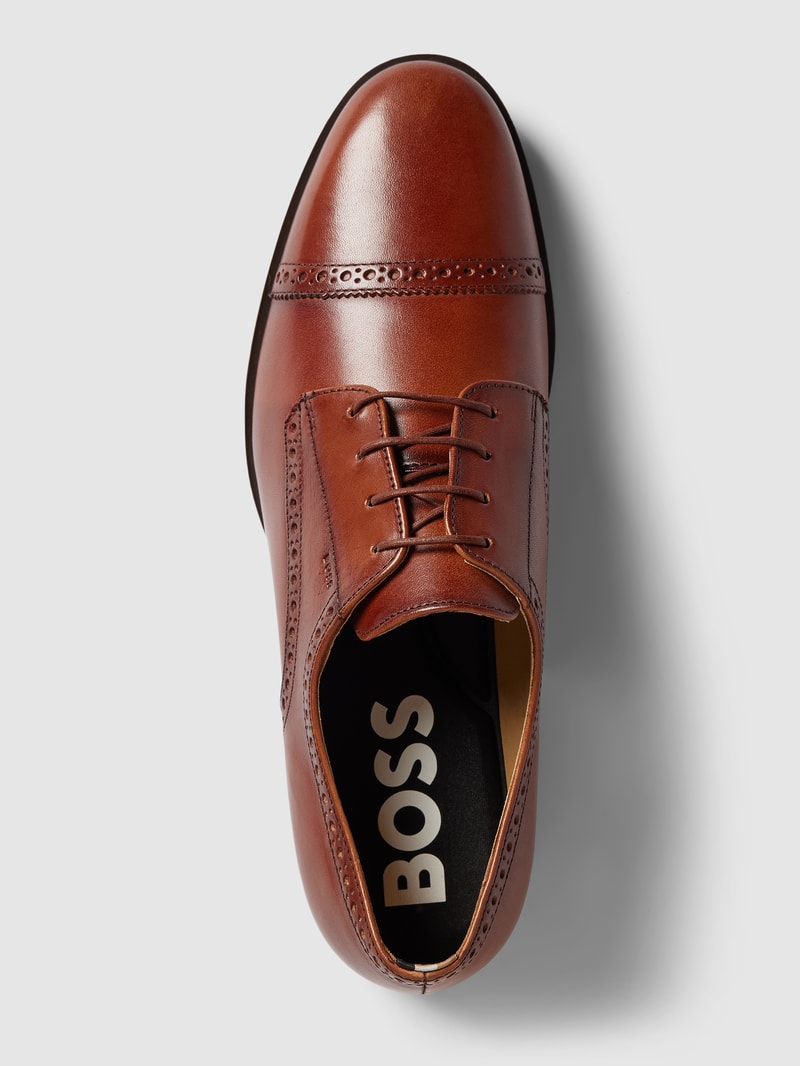 Derby-Schuhe aus Leder Modell 'Colby' in mittelbraun