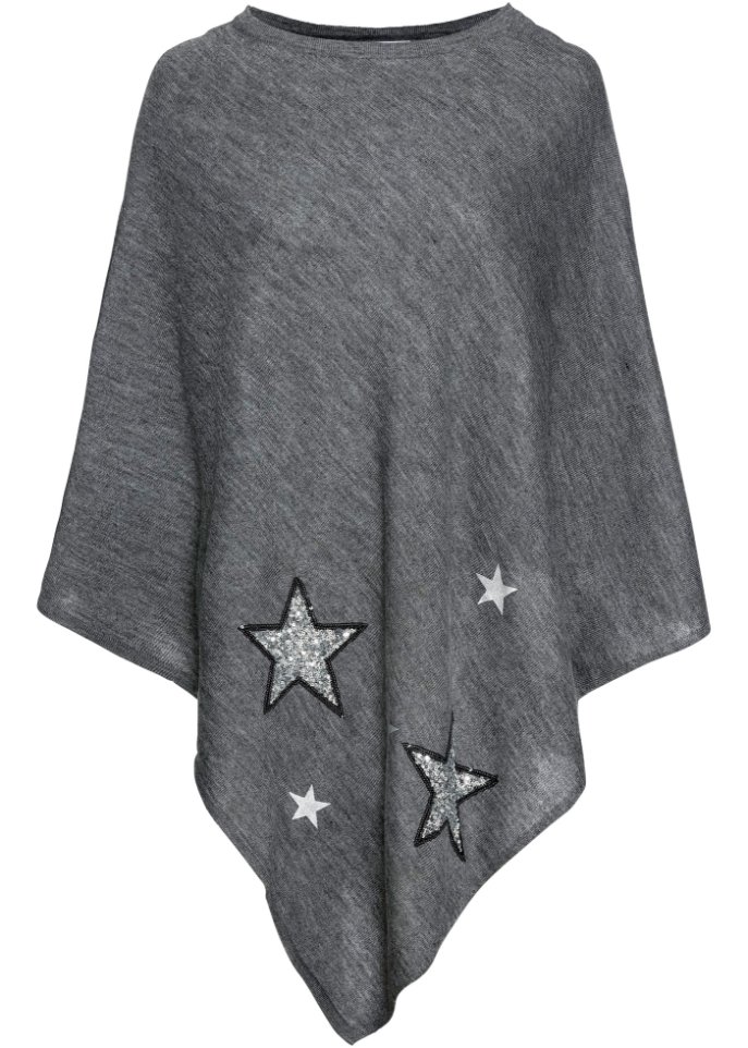 Poncho mit Pailetten-Sternen