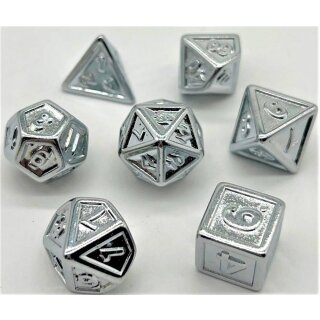 Würfelset Plated: Silver Embossed (7)