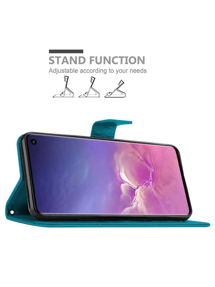 cadorabo Hülle für Samsung Galaxy S10 4G Blumen Design in FLORAL BLAU günstig kaufen Samsung Galaxy S10