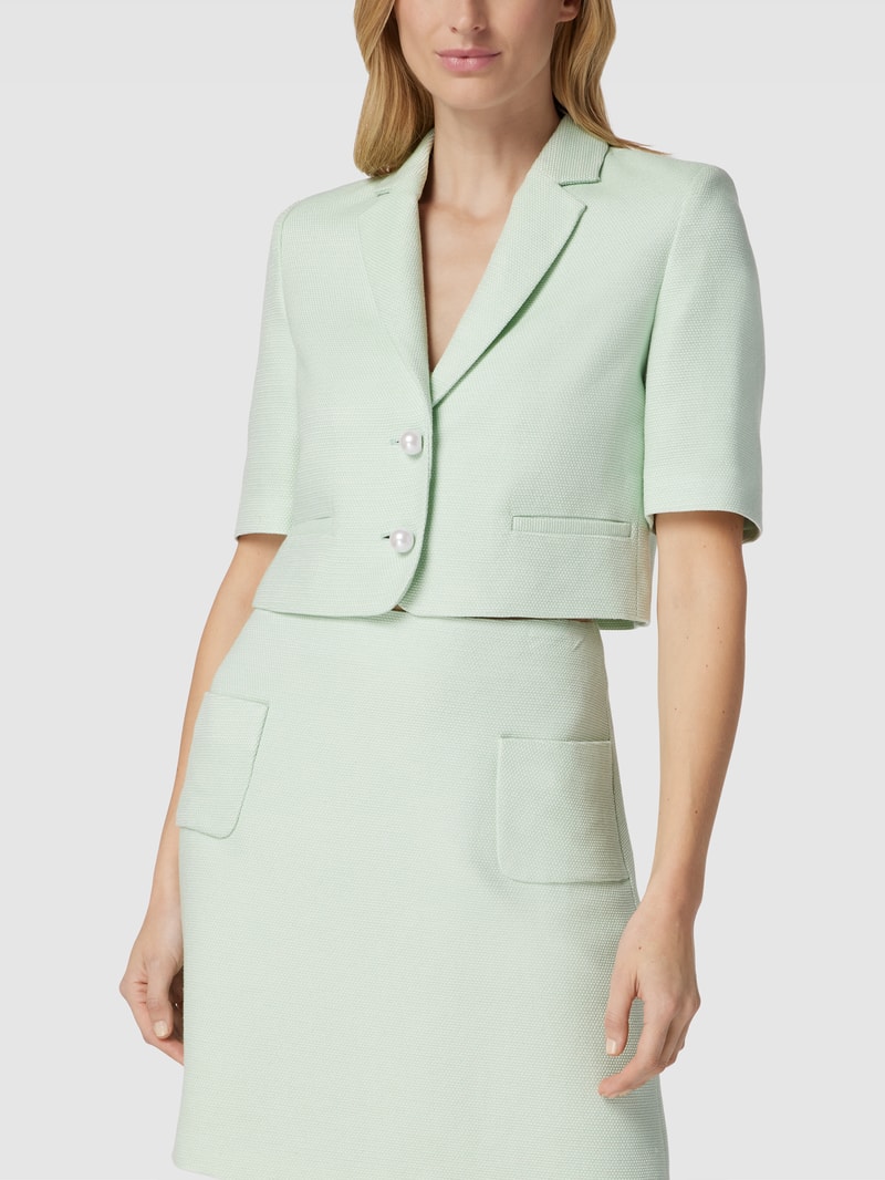 Cropped Blazer mit Strukturmuster in hellgrün