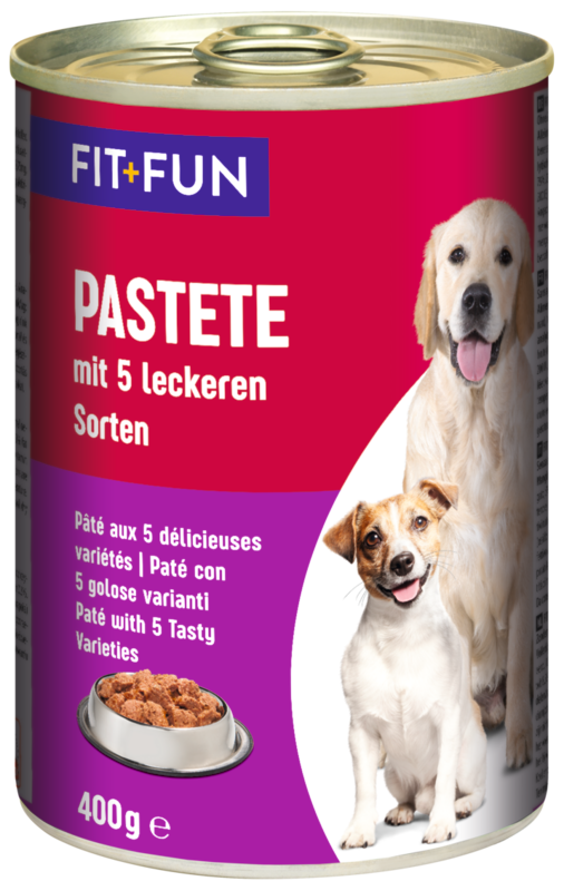 FIT+FUN Hundenassfutter FIT+FUN Pastete 6x400g 5 leckere Sorten