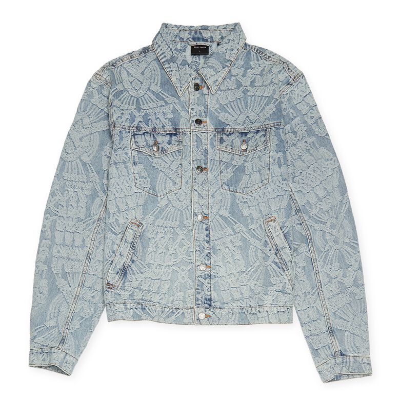 Daily Paper Settle Macrame Denim Jacket light blue
