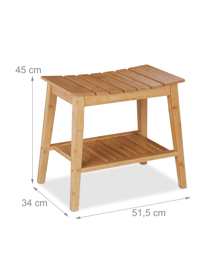 relaxdays Badhocker in Natur - (B)51,5 x (H)45 x (T)34 cm günstig kaufen onesize