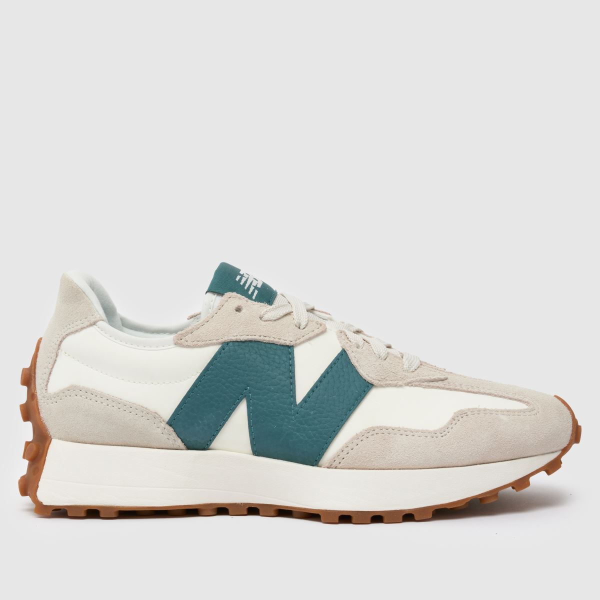 New Balance 327 träningsskor i vitt och grönt