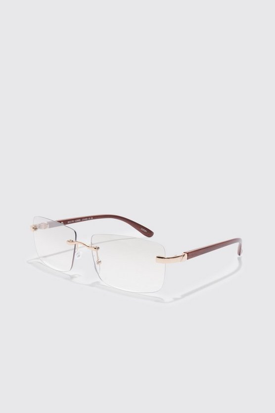 Eckige rahmenlose Sonnenbrille