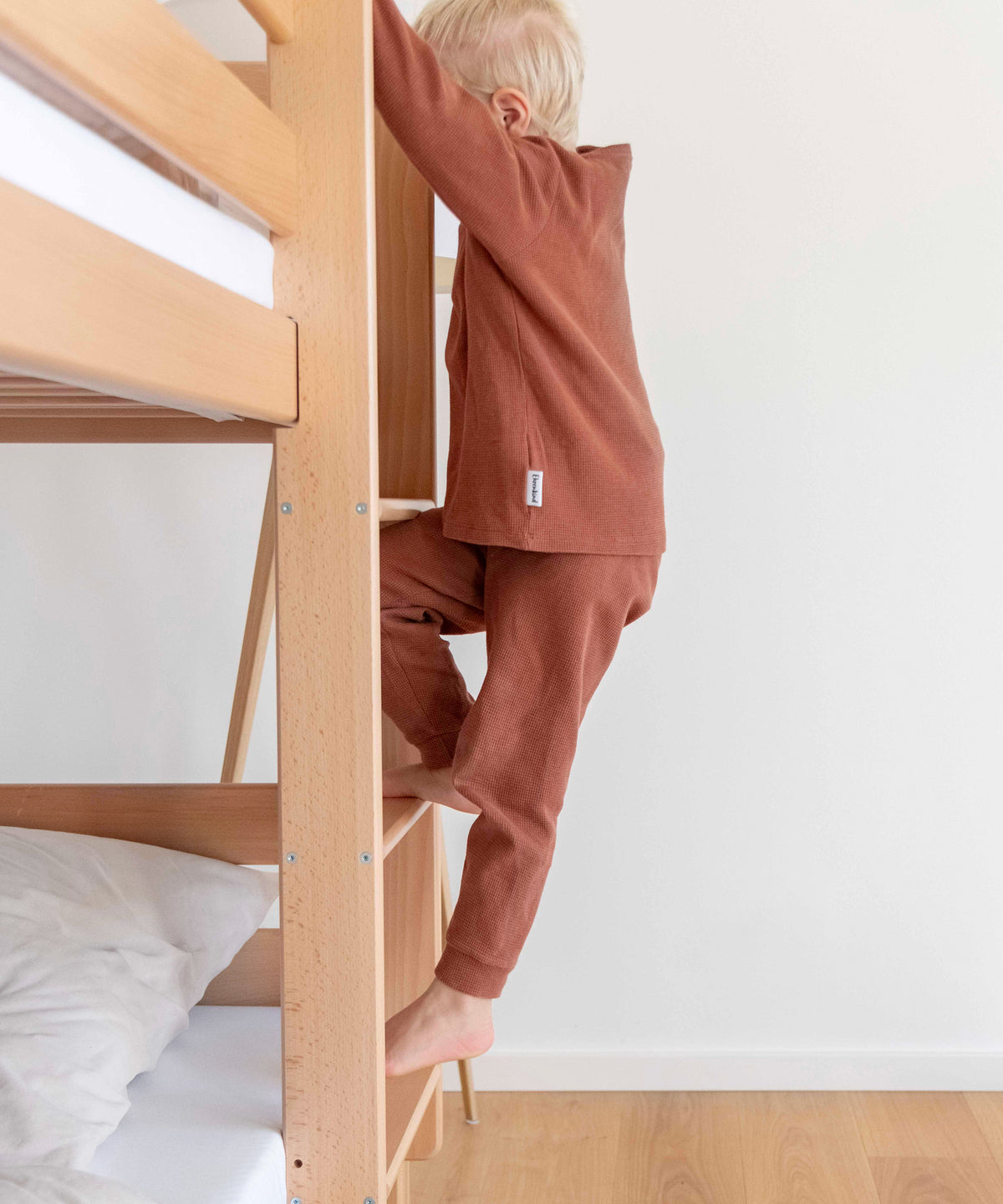Etagenbett Buche Mittelhoch Transparent lackiert