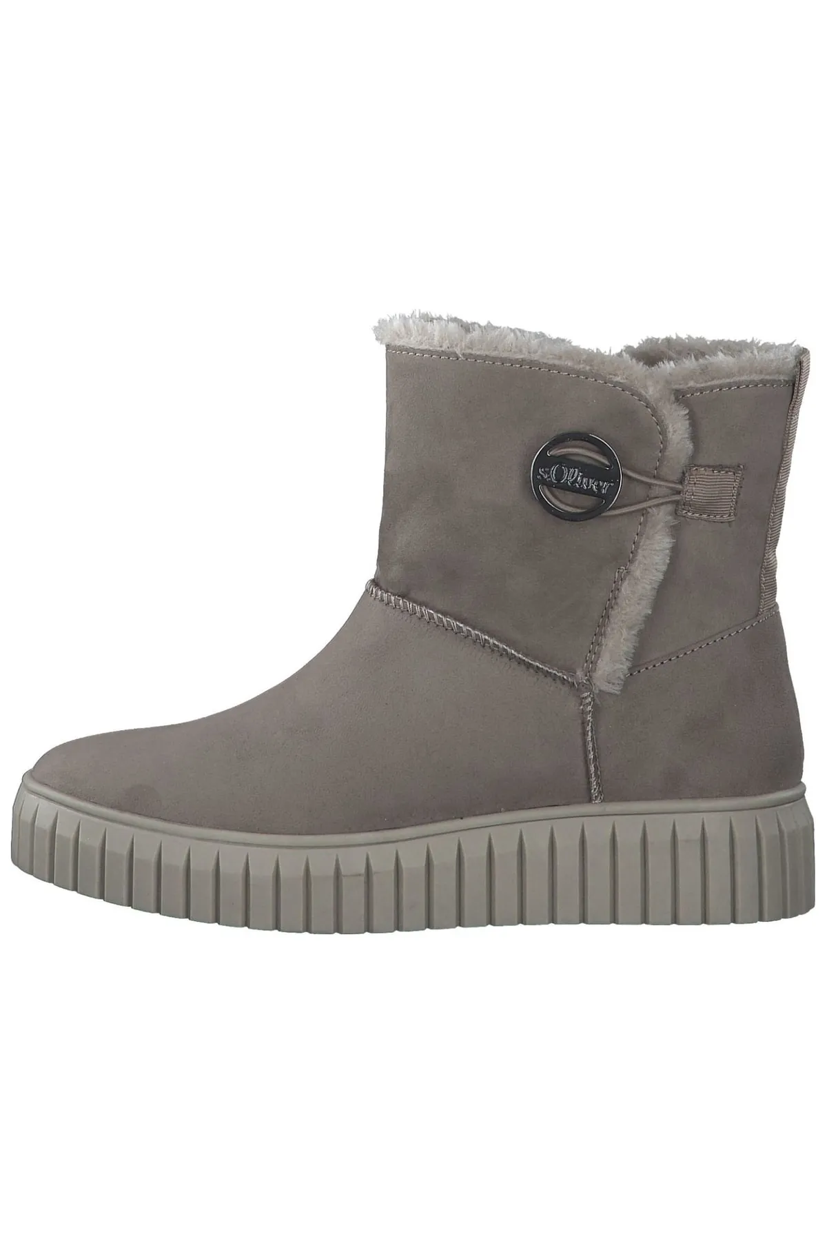 s.Oliver  Stiefelette - Beige - Flacher Absatz