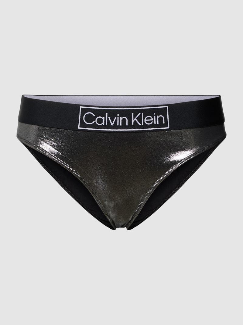 Bikini-Slip mit schimmerndem Design in schwarz