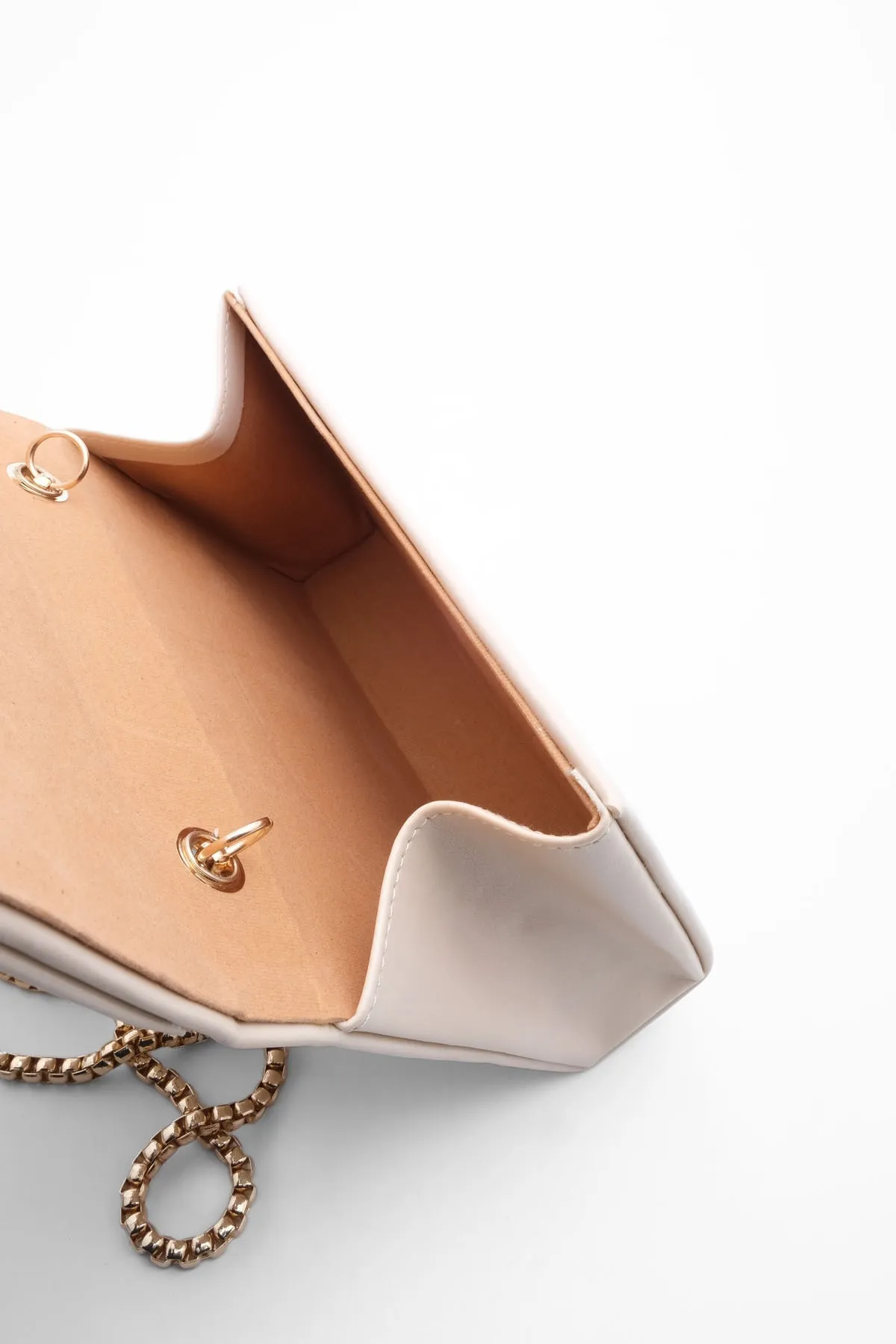 Marjin  Damen-Hand- und Umhängetasche, goldfarben, Kettenriemen, Ginle Beige