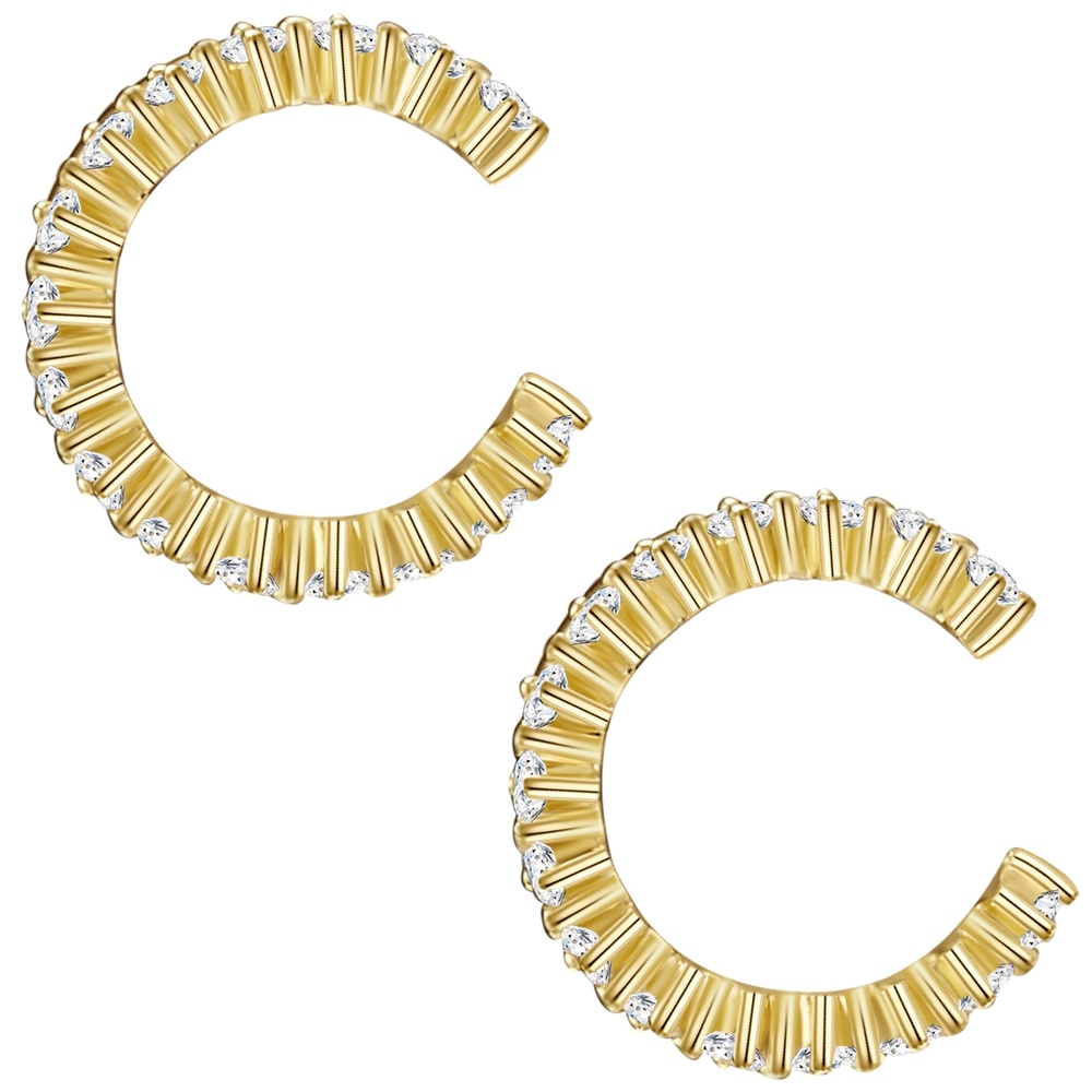 Glanzstücke München Manchette d'oreille en argent Argent sterling Oxyde de zirconium (CZ) en Or jaune Boucles d'oreilles