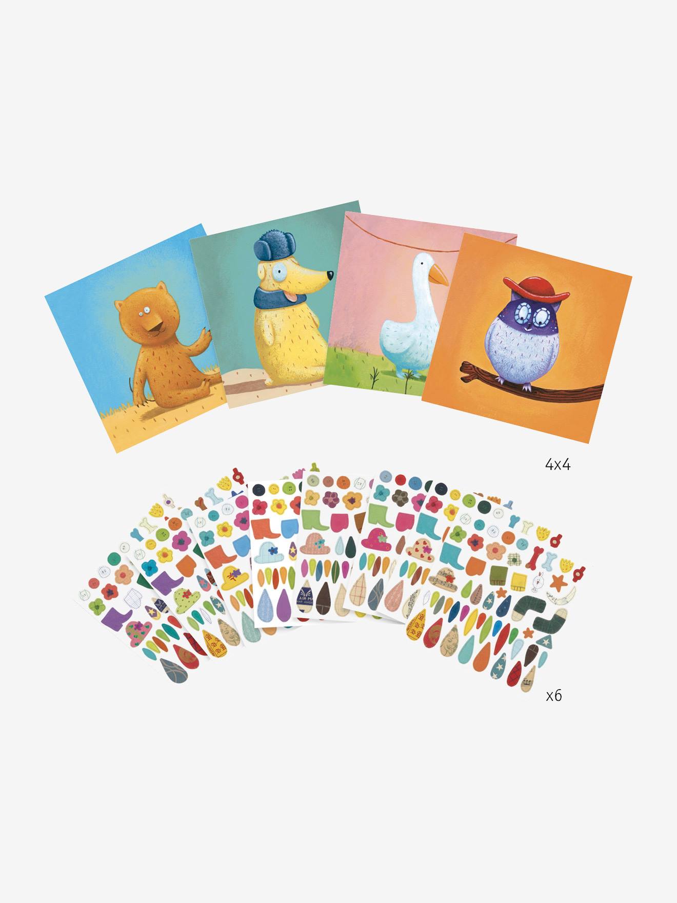 Stickers Créer des animaux DJECO multicolore