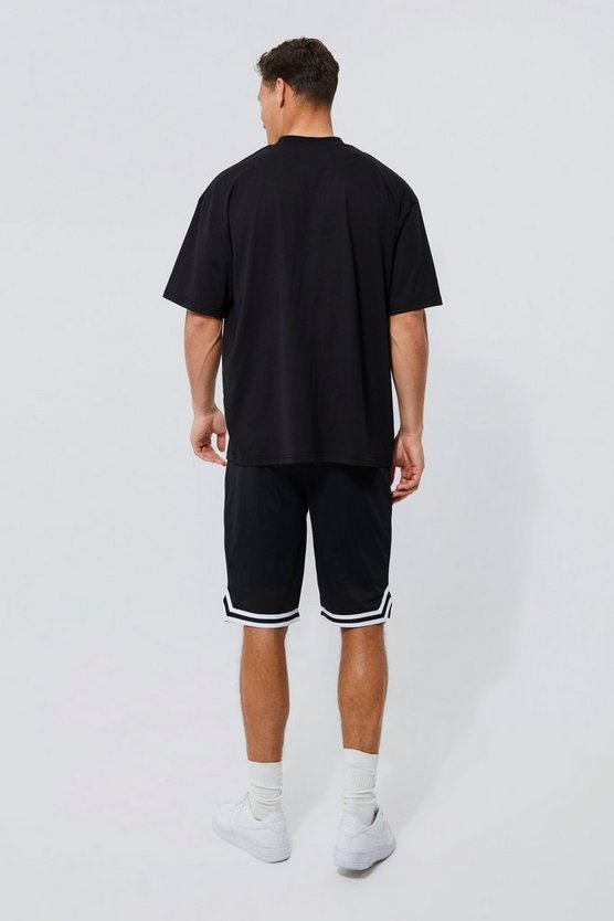 Tall Mesh Basketball-Shorts mit Streifen