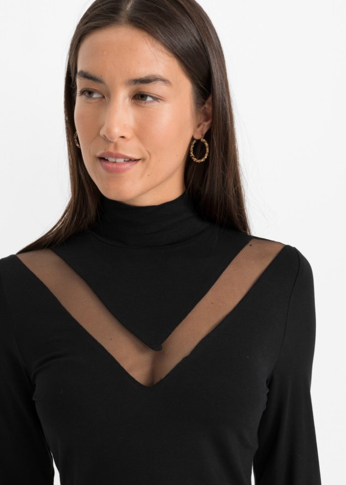 Langarmshirt mit Mesh