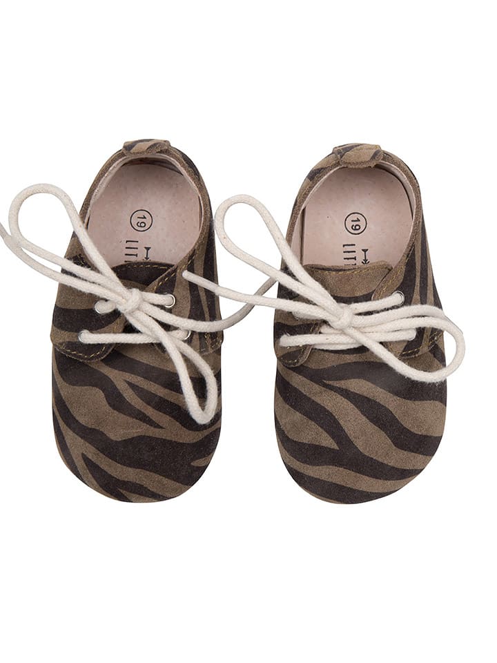 LITTLE INDIANS Leder-Schnürschue in Braun/ Schwarz günstig kaufen