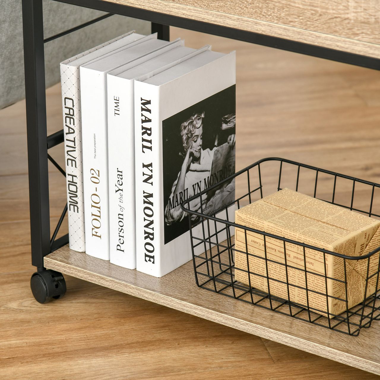 HOMCOM Beistelltisch Servierwagen mit Schublade Ablage Küchenwagen Sideboard