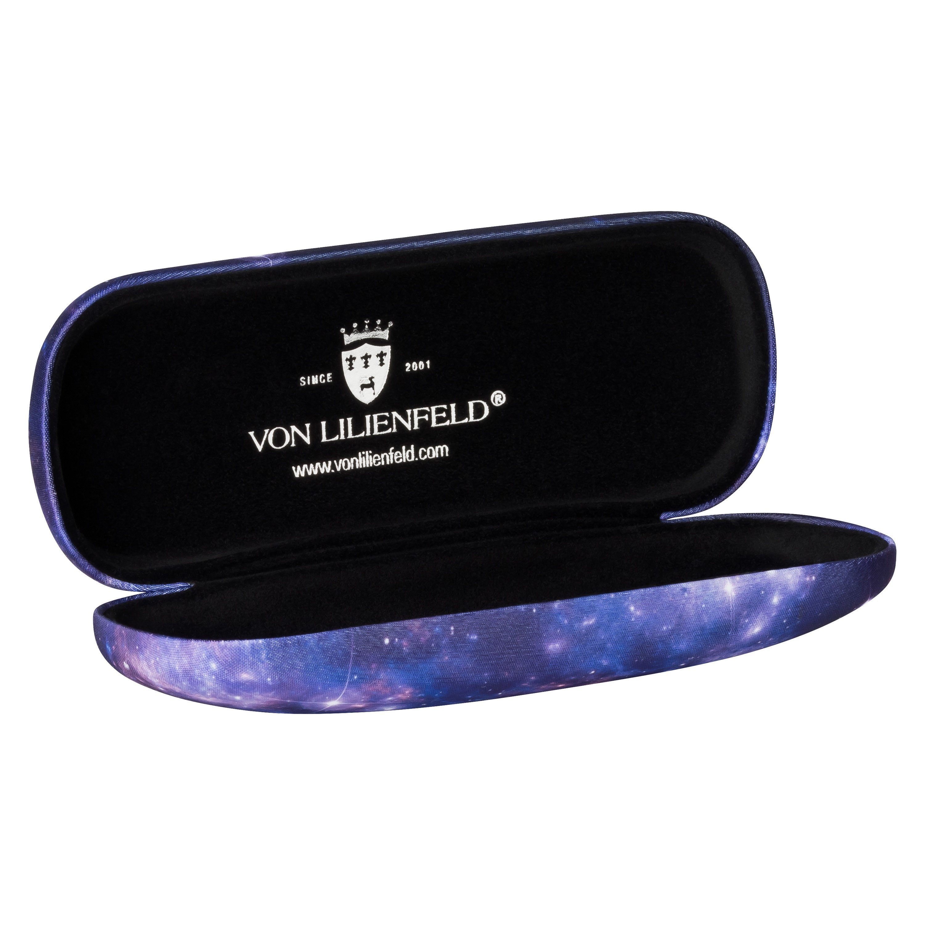 von Lilienfeld Brillenetui Brillenetui Sternzeichen Horoskop Tierkreiszeichen Motiv Brillenbox, stabiles mit Mikrofaser bezogenes Hardcase