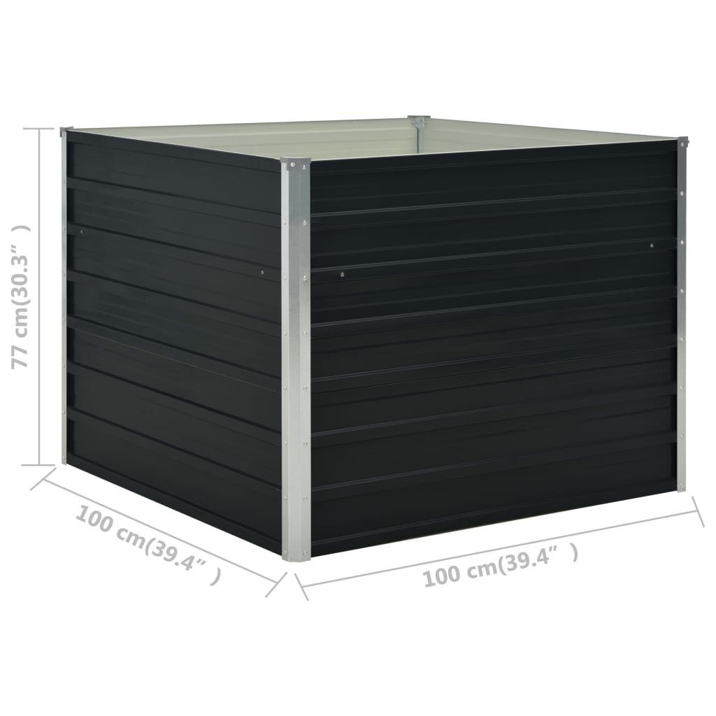 vidaXL Hochbeet Hochbeet Anthrazit 100 x 100 x 77 cm Verzinkter Stahl (1 St)