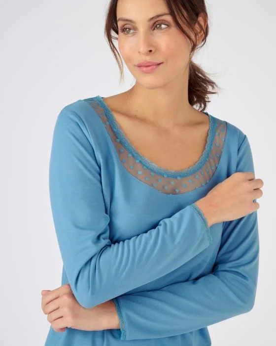 T-shirt manches longues Thermol'love tulle plumetis